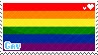 A stamp of the rainbow gay flag